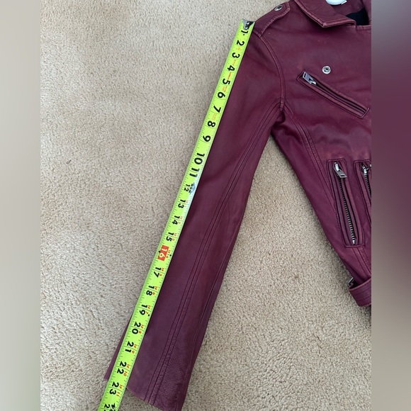 IRO Han Burgundy Red Lamb Soft Leather Biker Jacket Size 36 Gorgeous! - Picture 12 of 12